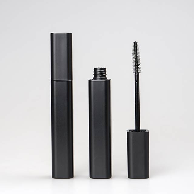 Custom Waterproof Empty Mascara Tube With Brush Square Matte Black Mascara Blowing Bottle